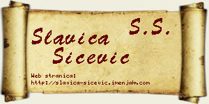Slavica Sićević vizit kartica